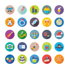 Christmas, Party and Celebrations Vector Icons 

