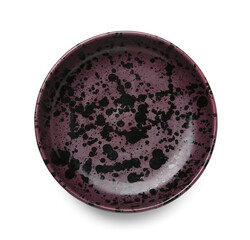 Empty ceramic plate isolated on white, top view