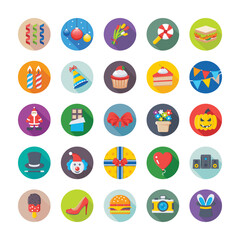 Christmas, Party and Celebrations Vector Icons 

