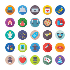 Christmas, Party and Celebrations Vector Icons 

