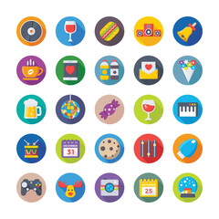 Christmas, Party and Celebrations Vector Icons 