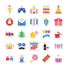 Christmas, Party and Celebration Colored Vector Icons 
