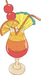 Cocktail with fruit slices