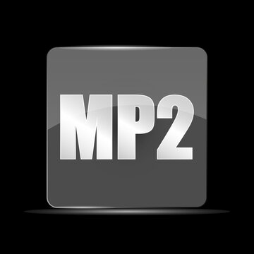MP2 File Icon, Flat Design Style