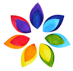 color chakra mandala symbol concept, watercolor painting icon, illustration design sign hand drawing - 531889650
