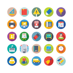 
School and Education Vector Icons 
