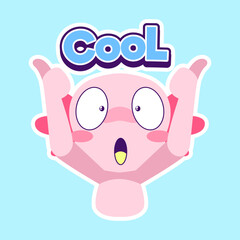 cute axolotl sticker vector set