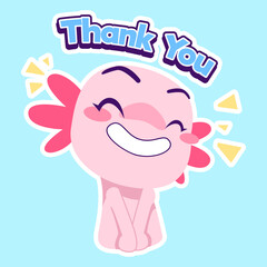 cute axolotl sticker vector set