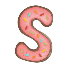 Watercolor Cookies Alphabet S