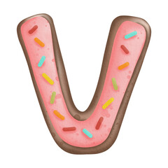 Watercolor Cookies Alphabet V