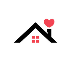 home and heart minimalist logo design