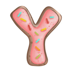 Watercolor Cookies Alphabet Y