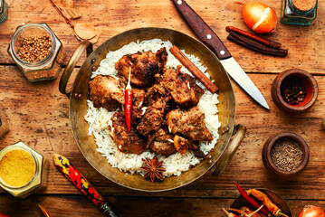 Pork vindaloo, a popular Indian dish.