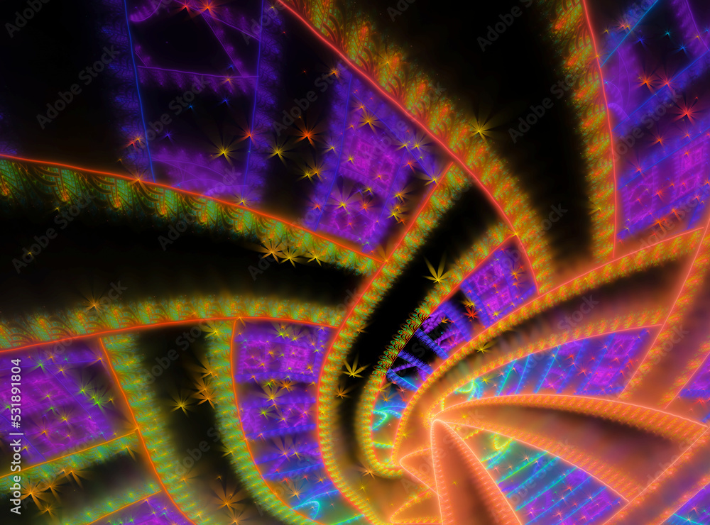 Poster fractal spiral. computer generated image for elegant background or high tech design