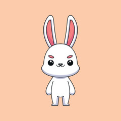 cute rabbit cartoon doodle art hand drawn concept vector kawaii icon illustration