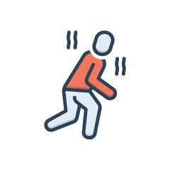 Color illustration icon for weak