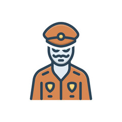 Color illustration icon for cop