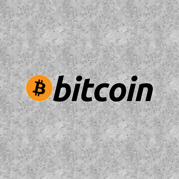 Bitcoin logo, symbol with colored background, pattern