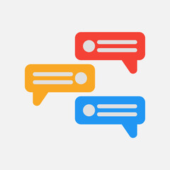 Chat bubble icon in flat style about communication, use for website mobile app presentation