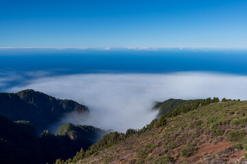 Sea of clouds top view long exposure