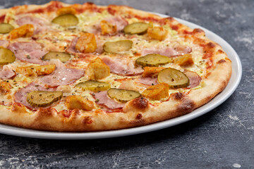 italian pizza on the white plate