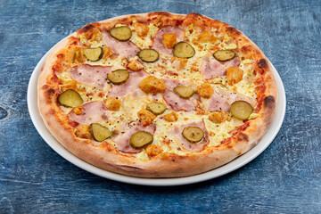 italian pizza on the white plate