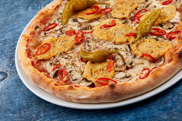 italian pizza on the white plate