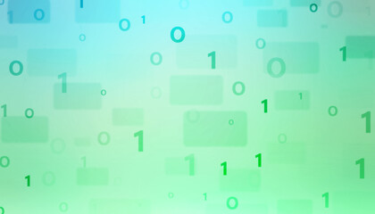 Binary Code Background, Digital Abstract technology background, flowing number one and zero text in binary code format in technology background. Internet Big data Concept