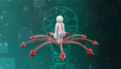 Business Leader, Leadership concept.  Business Network Community. 3d render