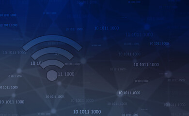 2d illustration WIFI symbol sign, WIFI Internet Network Connection Background, Wireless network connection background