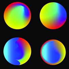 Vector Illustration . Colorful circle .Liquid gradient  Logo . Design element . Abstract Geometric shape .