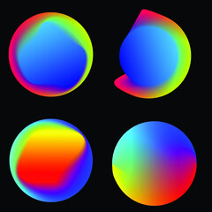 Vector Illustration . Colorful circle .Liquid gradient  Logo . Design element . Abstract Geometric shape .