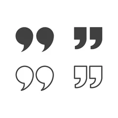 Foto op Canvas Quotes, quotation marks black isolated vector icon set. Speech mark icons. © Tsvetina