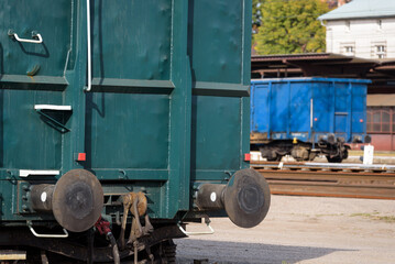 RAILWAY TRANSPORT - Coal wagons on a railway station siding