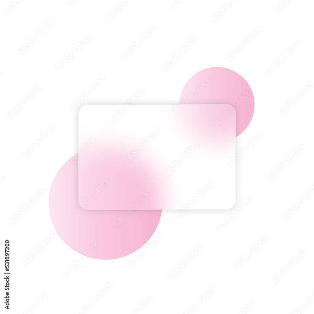 Aufkleber abstract geometric shapes square frosted glass texture overlay on pink gradient circle isolated on t