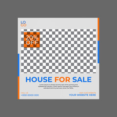 social media template banner real estate property and house sale promotion. fully editable social media square post organic sale poster