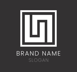 UN letters as minimal generic abstract logo design for company