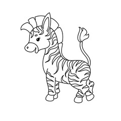 cute cartoon zebra. vector illustration