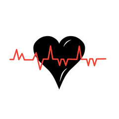 Heartbeat / heart beat pulse flat vector icon 