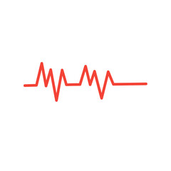 Heartbeat / heart beat pulse flat vector icon 