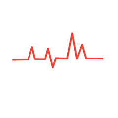 Heartbeat / heart beat pulse flat vector icon 