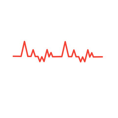Heartbeat / heart beat pulse flat vector icon 