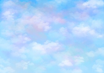 blue sky clouds illustration