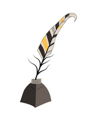 Collection of vector magic fairy tale elements, icons and illustrations. Feather.