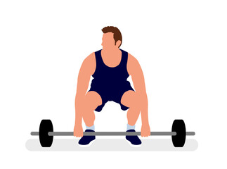 Fototapeta na wymiar Vector illustration of a man lifting weights.