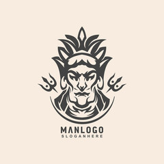 Character people logo design vector