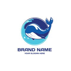 Whale logo template design vector concept