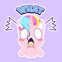 cute unicorn doodle sticker, unicorn illustration