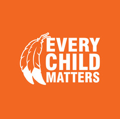 Every Child Matters Logo. National Day of Truth and Reconciliation. Orange Shirt Day of Canada. September 30. Vector Illustration Icon.