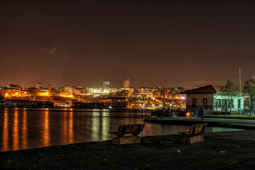 night view of the town